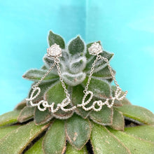 Load image into Gallery viewer, Sterling Silver &quot;Love&quot; Drop Earrings
