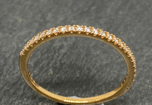 18ct Rose Gold Claw Set Diamond Half Eternity Ring 0.10ct