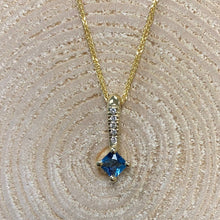 Load image into Gallery viewer, 9ct Yellow Gold Aquamarine and Diamond Necklace
