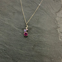 Load image into Gallery viewer, Platinum Staggered Necklace With Tourmaline, Sapphire And Diamond
