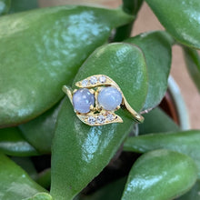 Load image into Gallery viewer, Pre-Loved Star Sapphire and Diamond Yellow Gold Ring
