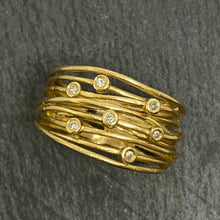 Load image into Gallery viewer, 9ct Yellow Gold Diamond Wirework Ring
