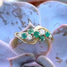 Load image into Gallery viewer, Preloved 9ct Gold Emerald and Diamond Ring
