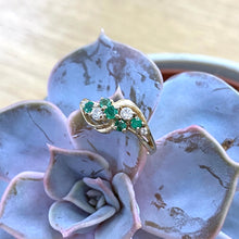 Load image into Gallery viewer, Preloved 9ct Gold Emerald and Diamond Ring
