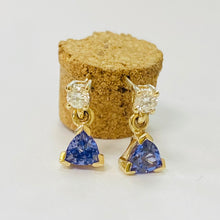 Load image into Gallery viewer, 9ct Tanzanite &amp; Diamond Earrings
