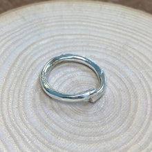 Load image into Gallery viewer, Handmade by James Bishop Rustic Silver Crossover Ring
