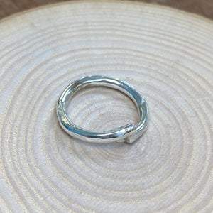 Handmade by James Bishop Rustic Silver Crossover Ring
