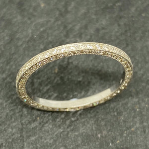 18ct White Gold Grain Set Full Diamond Eternity Ring