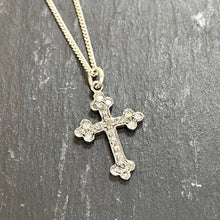 Load image into Gallery viewer, Sterling Silver Diamond Cross Pendant and Chain
