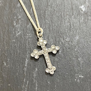 Sterling Silver Diamond Cross Pendant and Chain