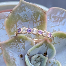 Load image into Gallery viewer, Millgrain Purple Sapphire &amp; Diamond Eternity
