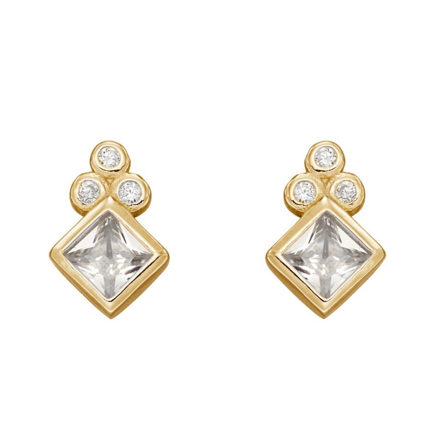 Diamond hot sale shaped earrings