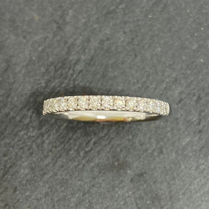 18ct White Gold Diamond Claw Set Eternity Ring