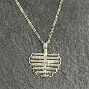 White Gold Split Diamond Heart Pendant