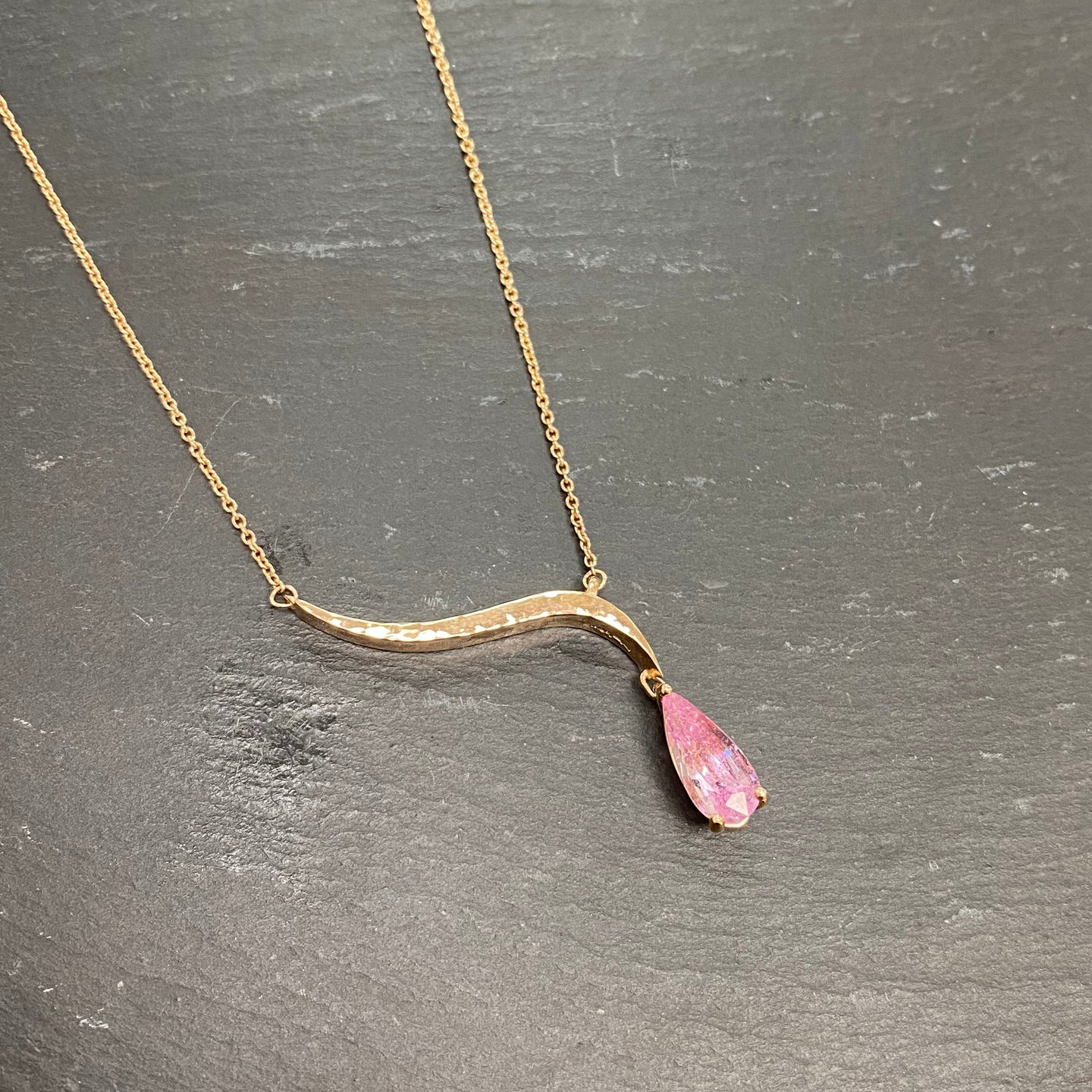 Rose Gold And Pink Sapphire Necklace