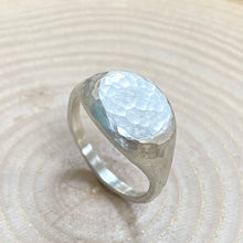 Load image into Gallery viewer, Handmade Silver Hammered Signet Ring
