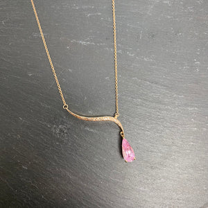 Rose Gold And Pink Sapphire Necklace