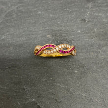 Load image into Gallery viewer, 18ct Red Gold Ruby and Diamond Eternity Ring
