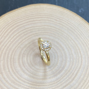 9ct Yellow Gold Diamond Halo Engagement Ring