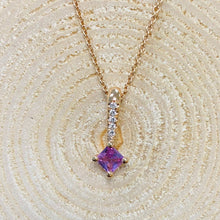 Load image into Gallery viewer, Rose Gold Pink Sapphire &amp; Diamond Necklace
