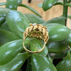 Preloved 18ct Yellow Gold Leaf Cluster Ring