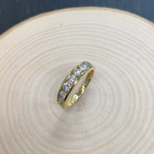 Load image into Gallery viewer, Preloved 18ct Yellow Gold Channel Set Diamond Ring
