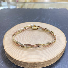 Load image into Gallery viewer, Preloved 9ct Gold 3 Colour Plait Bracelet
