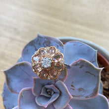 Load image into Gallery viewer, 18ct Morganite &amp; Diamond Flower Ring
