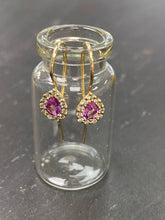 Load image into Gallery viewer, Pink Sapphire &amp; Diamond Drop Earrings
