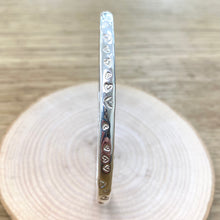 Load image into Gallery viewer, Handmade by James Sterling Silver Hand Stamped Heart Bangle
