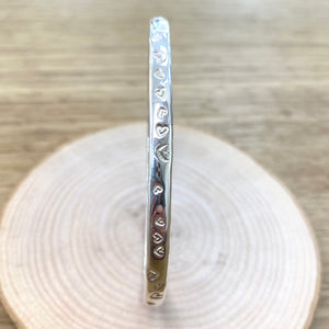 Handmade by James Sterling Silver Hand Stamped Heart Bangle