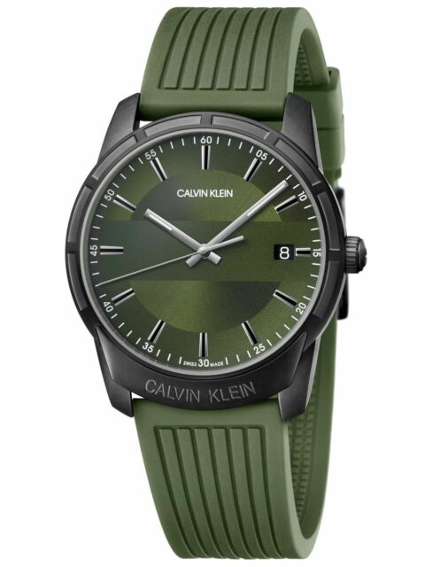 Calvin Klein Stainless Steel Green & Black Gents Watch