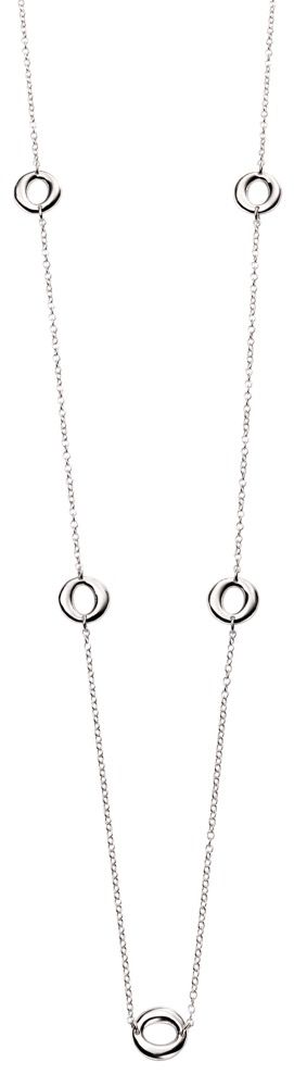 Sterling Silver Organic Station 80cm Necklace