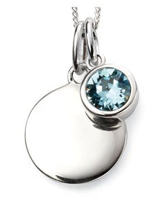 March Birthstone Necklace Aquamarine
