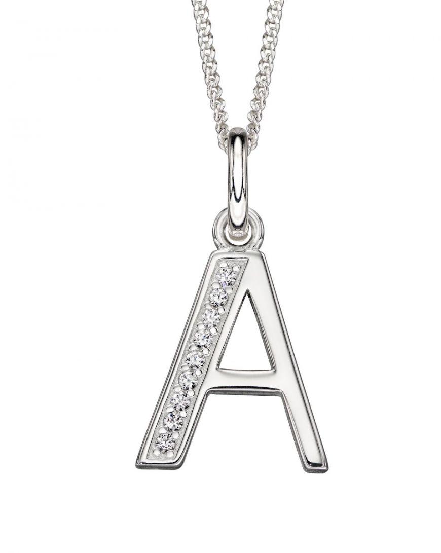 Sterling Silver Cubic Zirconia Initial A