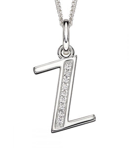 Sterling Silver Cubic Zirconia Initial Z