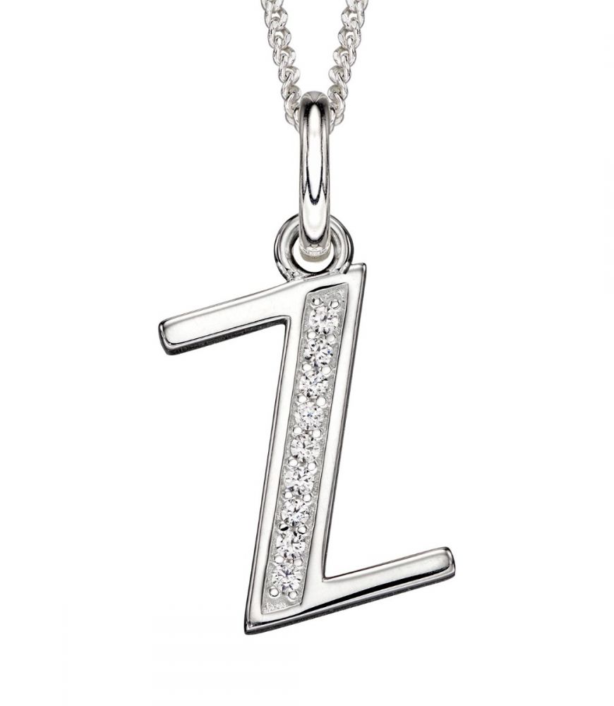 Sterling Silver Cubic Zirconia Initial Z