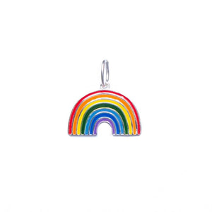 Sterling Silver Enamel Coloured Rainbow Pendant