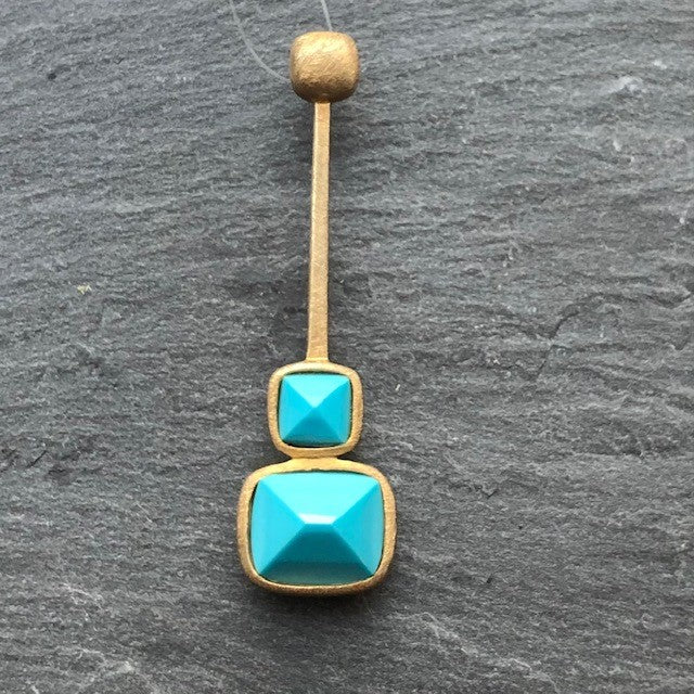 Sterling Silver Gold Plated Turquoise Pendant
