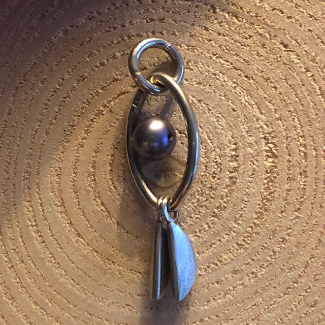 Sterling Silver Freshwater Pearl Fish Shaped Pendant