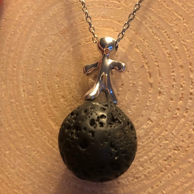 Sterling Silver 'Man Walking on Moon' Necklace